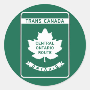 Ontario, Trans-Canada Highway Sign Ronde Sticker