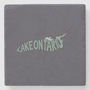 Ontario Turquoise Letterkaart Steen Stenen Onderzetter