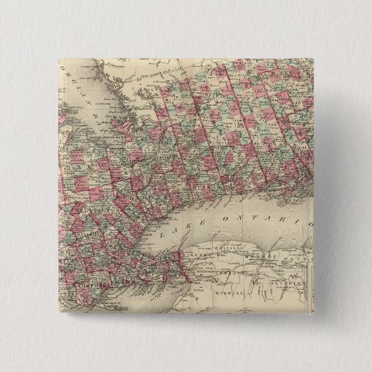 Ontario Vierkante Button 5,1 Cm (Voorkant)