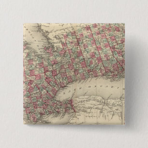 Ontario Vierkante Button 5,1 Cm