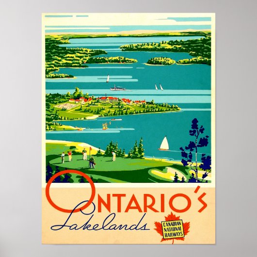 Ontario Vintage Travel Poster (Voorkant)