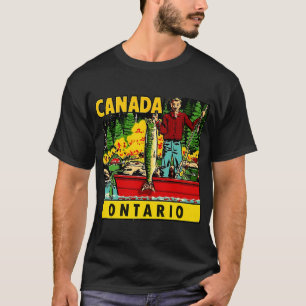 Ontario vissen vintage reissticker t-shirt