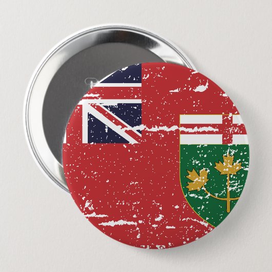 ONTARIO-vlag Ronde Button 4,0 Cm (Voorkant /achterkant)