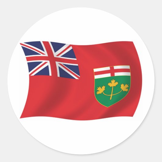 Ontario Vlagsticker Ronde Sticker (Voorkant)