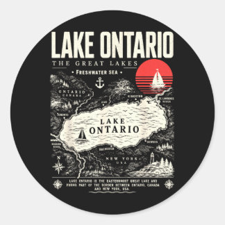 Ontariomeer Kaart Vintage Ontariomeer 1615 Voor al Ronde Sticker