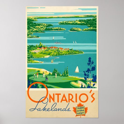 Ontario's Lakelands, Canadese Spoorwegen - Reis Poster (Voorkant)