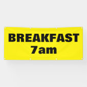 Ontbijt aangepast geel bedrijf buitenshuis  spandoek (Horizontaal)