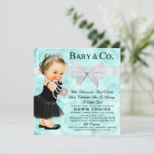 Ontbijt Baby shower Blauw thema Kaart (Staand voorkant)