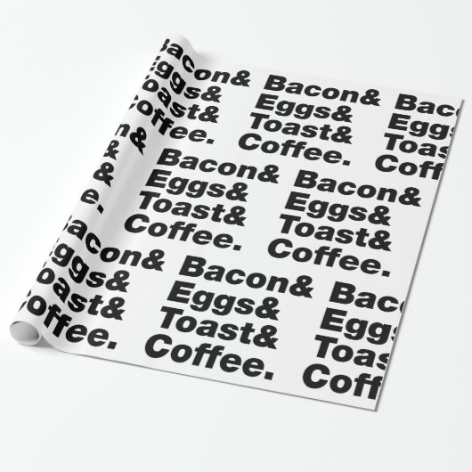 Ontbijt (Bacon & Eggs & Toast & Coffee) Cadeaupapier (Uitgerold)