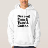 Ontbijt (Bacon & Eggs & Toast & Coffee) Hoodie (Voorkant)