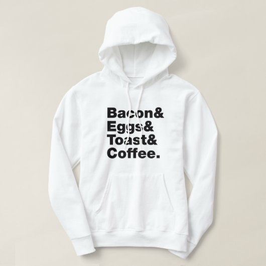 Ontbijt (Bacon & Eggs & Toast & Coffee) Hoodie (Design voorkant)