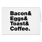 Ontbijt (Bacon & Eggs & Toast & Coffee.) Kaart (Voorkant Horizontaal)