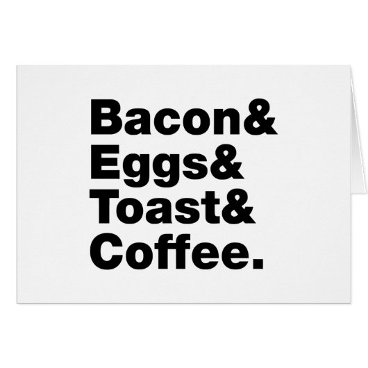 Ontbijt (Bacon & Eggs & Toast & Coffee.) Kaart (Voorkant Horizontaal)