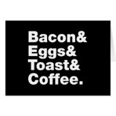 Ontbijt (Bacon & Eggs & Toast & Coffee.) Kaart (Voorkant Horizontaal)