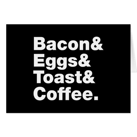 Ontbijt (Bacon & Eggs & Toast & Coffee.) Kaart (Voorkant Horizontaal)