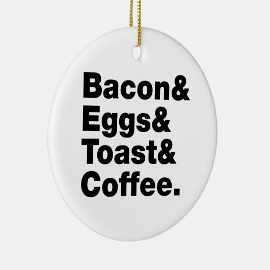 Ontbijt (Bacon & Eggs & Toast & Coffee) Keramisch Ornament (Rechts)