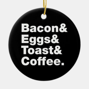 Ontbijt (Bacon & Eggs & Toast & Coffee) Keramisch Ornament