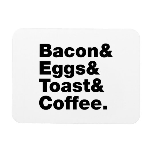 Ontbijt (Bacon & Eggs & Toast & Coffee) Magneet (Horizontaal)