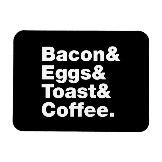 Ontbijt (Bacon & Eggs & Toast & Coffee) Magneet (Horizontaal)