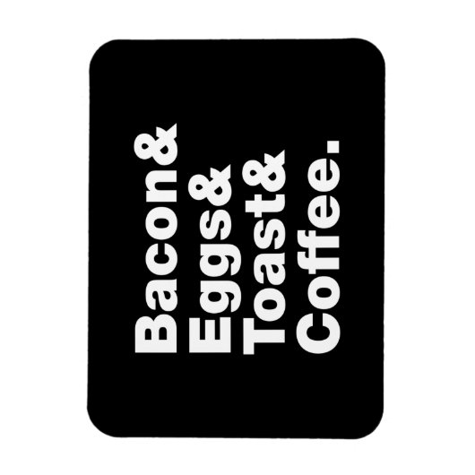 Ontbijt (Bacon & Eggs & Toast & Coffee) Magneet (Verticaal)