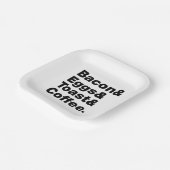 Ontbijt (Bacon & Eggs & Toast & Coffee) Papieren Bordje (Gebogen)