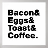 Ontbijt (Bacon & Eggs & Toast & Coffee) Poster (Voorkant)