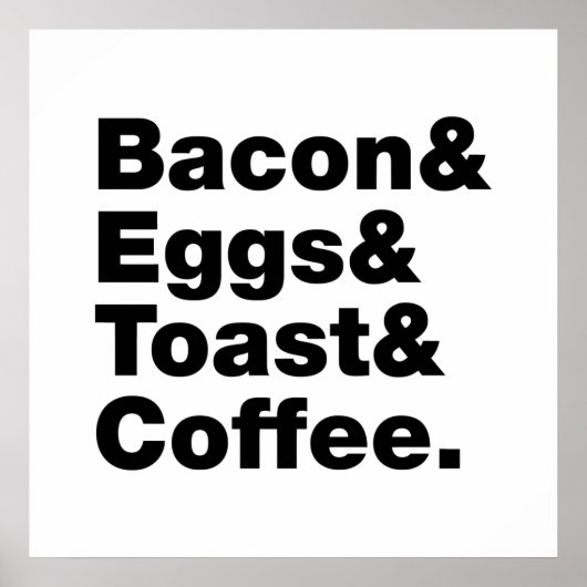 Ontbijt (Bacon & Eggs & Toast & Coffee) Poster (Voorkant)