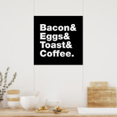 Ontbijt (Bacon & Eggs & Toast & Coffee) Poster (Keuken)