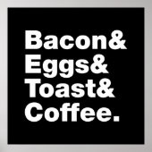 Ontbijt (Bacon & Eggs & Toast & Coffee) Poster (Voorkant)