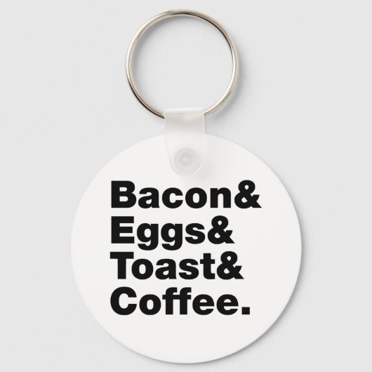 Ontbijt (Bacon & Eggs & Toast & Coffee) Sleutelhanger (Voorkant)