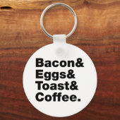Ontbijt (Bacon & Eggs & Toast & Coffee) Sleutelhanger (Voorkant)