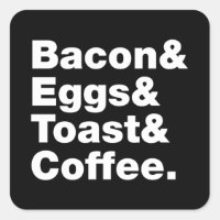 Ontbijt (Bacon & Eggs & Toast & Coffee) Vierkant