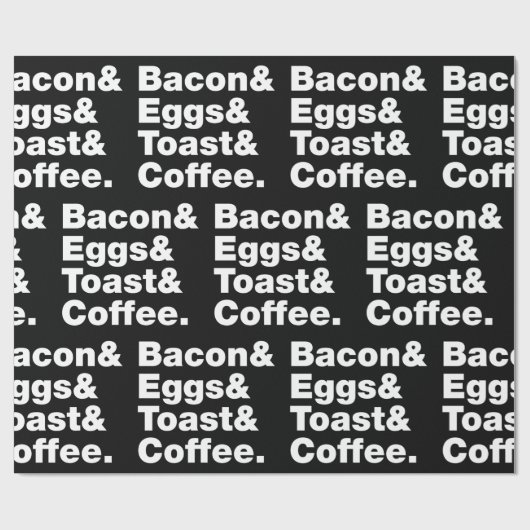 Ontbijt (Bacon & Eggs & Toast & Coffee) Wrappin Cadeaupapier (Vlak)