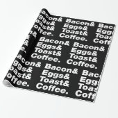 Ontbijt (Bacon & Eggs & Toast & Coffee) Wrappin Cadeaupapier (Uitgerold)
