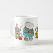 Ontbijt Beer met thee - Freezing Blue Design Koffiemok (Voorkant links)