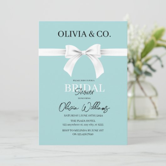 Ontbijt bij de uitnodiging voor de bruidsdouche va (Staand voorkant)