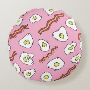 Ontbijt Bonanza: Cartoon Delights Rond Kussen