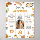 Ontbijt Bruch 1e verjaardag Foto Milestone Poster (Voorkant)