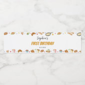 Ontbijt Brunch 1e verjaardag Waterfles Etiket (Enkel label)