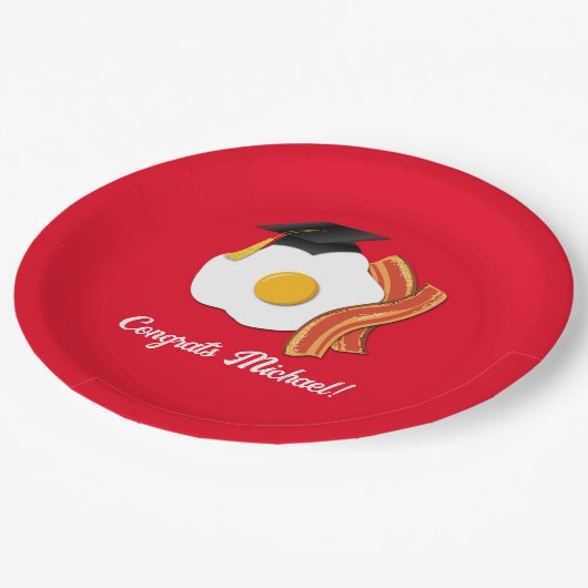Ontbijt Brunch Afstudeerfeest Papieren Bordje (Gekanteld)
