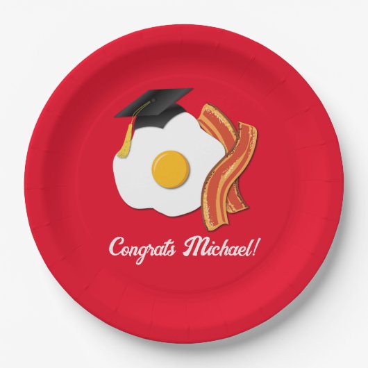 Ontbijt Brunch Afstudeerfeest Papieren Bordje (Voorkant)