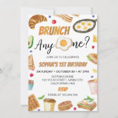 Ontbijt Brunch AnyOne 1e verjaardag Kaart (Voorkant)