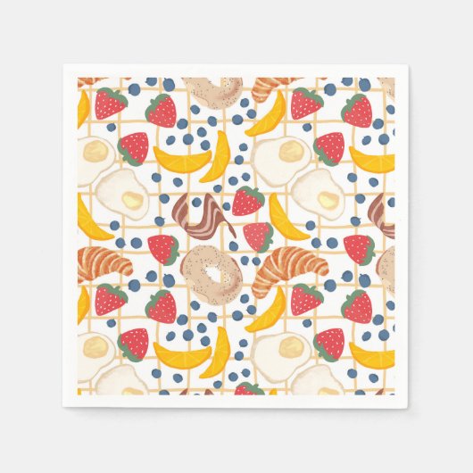 Ontbijt Brunch Eten Buffet Servet (Voorkant)