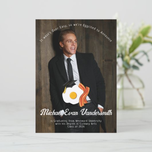 Ontbijt Brunch Graduation Party Aankondiging (Staand voorkant)