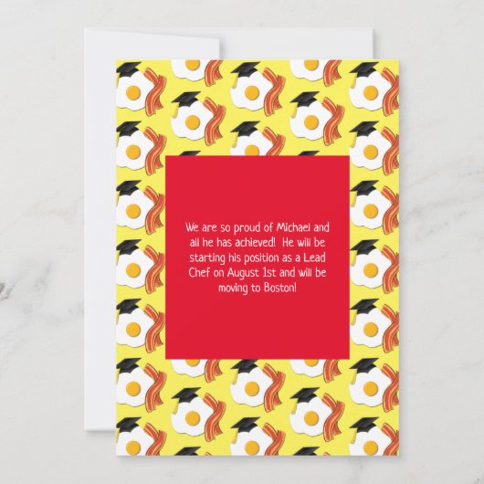 Ontbijt Brunch Graduation Party Aankondiging (Achterkant)