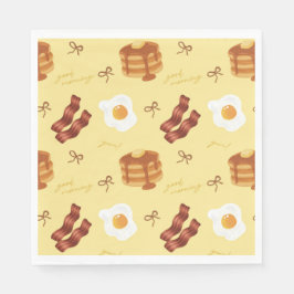 Ontbijt Brunch Thema Bacon Eieren Pannenkoeken Pat Servet