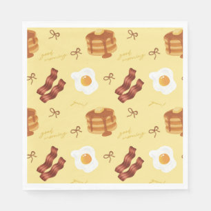 Ontbijt Brunch Thema Bacon Eieren Pannenkoeken Pat Servet