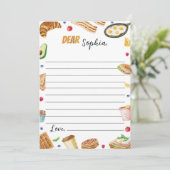 Ontbijt Brunch Tijd Capsule Opmerking Bericht Kaar Bedankkaart (Staand voorkant)