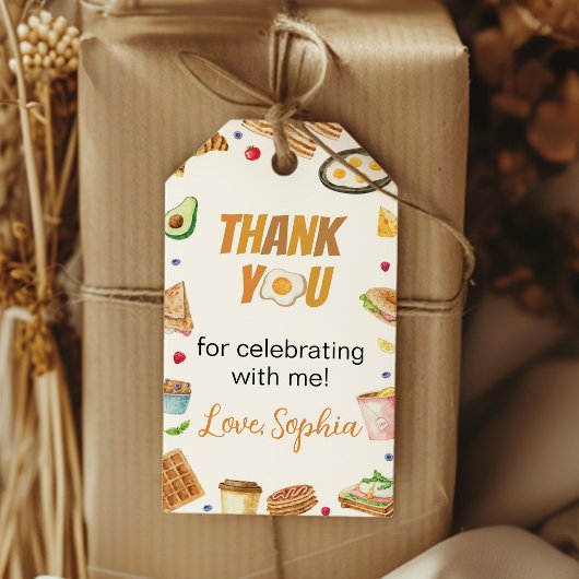 Ontbijt Brunch Verjaardagsfeest Bedankt Label Cadeaulabel