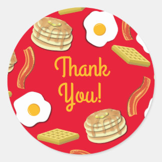 Ontbijt Brunch Verjaardagsfeest Ronde Sticker